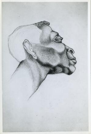 Portrait drawing of male, circa 1947.
