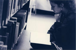 Reader in the Emily Carr Library, circa 1992-1994.