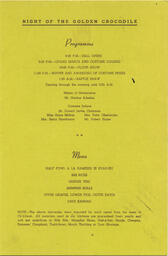 Interior of programme for Beaux Arts Ball, night of the golden crocodile, 1959.