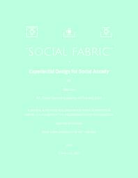 Social Fabric - Experiential Design for Social Anxiety