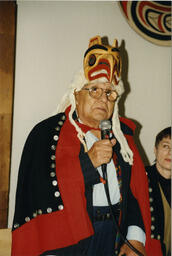 Gaathlaay at First Nations event, circa 1990s.
