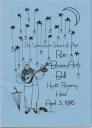 Front of programme for Rain, Beaux Arts Ball, April 3, 1976.