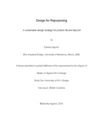 Design for Repurposing: A Sustainable Design Strategy for Product Life and Beyond