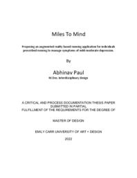 MILES TO MIND: Proposing an augmented reality based running application for individuals prescribed running to manage symptoms of mild-moderate depression