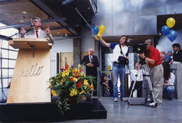 Speech is filmed, [South Building opening?] circa 1990s.