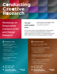 Workshop on Responsible Conduct of Art and Design Research