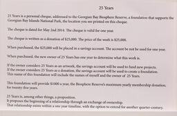 25 Years $25,000 (detail)