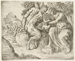 Two Satyrs and Woman: 