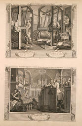 From the series Industry and Idleness; Plate 1 and Plate 2.: 