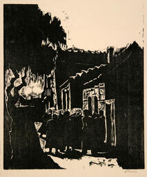 Old city Jerusalem with figures: 