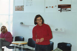 Woman in sweater, circa 1990s.