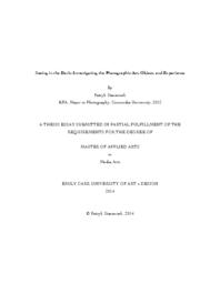 Seeing in the Dark: Investigating the Photographic Act, Object, and Experience