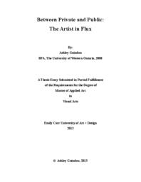 Between Private and Public: The Artist in Flux