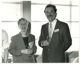 Tom Kowall and woman at event, circa 1986-1995.