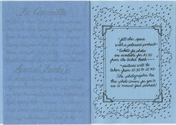 Interior of programme for Rain, Beaux Arts Ball, April 3, 1976.