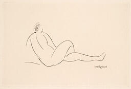 Femme nue couchée a gauche