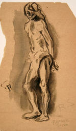 Male figure study after Rembrandt: 