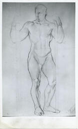 Drawing of standing nude, date unknown.