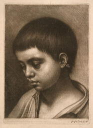 Boy with lowered head: 