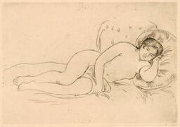 Femme nue couchée (tournée a droite)