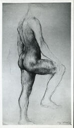 Sketch of male nude by [Kay Murch?], circa 1947.