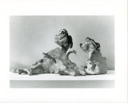 Work by Xanthe Willer, "Clay Characters", grad show 1993.