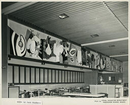 Mural by Jack Shadbolt, VSB design K series, 1961.
