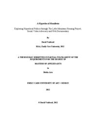 A Hyperlocal Manifesto: Exploring Hyperlocal Publics Through the Little Mountain Housing Project, Social Video Advocacy and Web Documentary