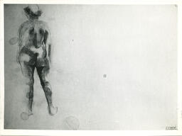 Drawing of nude figure, circa 1947.