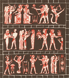Interior of brochure for Beaux Arts Ball, night of the golden crocodile, 1959.