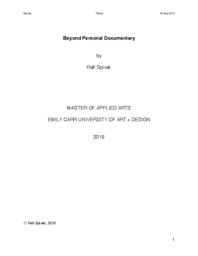 Beyond Personal Documentary
