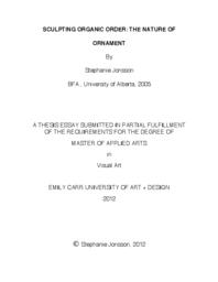 Sculpting Organic Order: The Nature of Ornament