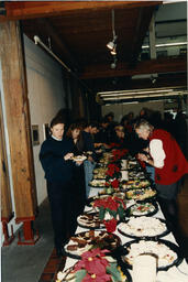 Staff Christmas event, circa 1990s.