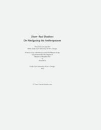 Sham–Real Shadows: On Navigating the Anthropocene