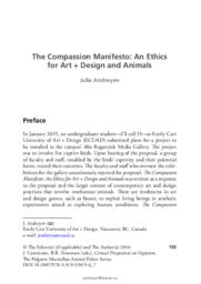 Compassion Manifesto: An Ethics for Art + Design and Animals