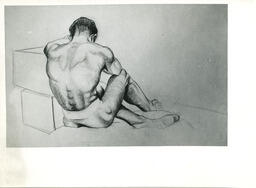 Sketch of seated male figure, unmarked and edited reproduction of ECUPF-08-046.TIF.
