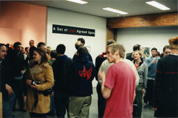 Crowd at Concourse Gallery event, circa 1990s.