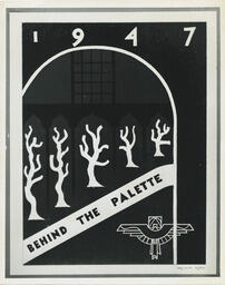 1947 behind the palette poster by Melvin Kero, VSB design, 1947.