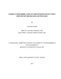 Looking at Word Finding, a Practice-Based Research Project About Participatory and Dialogical Art Processes