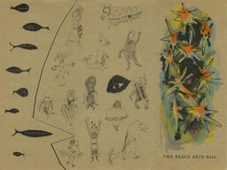 Exterior of brochure for the Beaux Arts Ball under the sea, circa 1958.