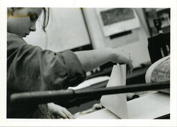 Woman in studio, circa 1992-1994.