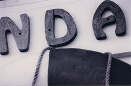 Part of boat sign, circa 1992-1994.