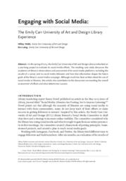 Engaging with Social Media: The Emily Carr University of Art and Design Library Experience