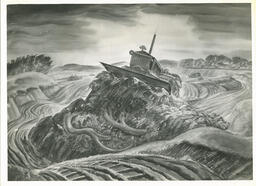 Clearing airport site. Field park squandron, Royal Canadian engineers. England, January, 1944. From a watercolour by Lieut. O.N. Fisher