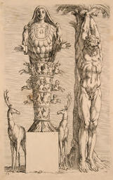The statues of Marsyas and Nature: 