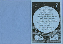 Interior of programme for Rain, Beaux Arts Ball, April 3, 1976.