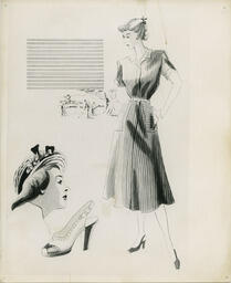 Fashion illustration, date unknown.