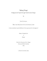 'Talking Things': Bridging Social Capital through Transformation Design