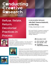Refuse, Relate, Return: Decolonial Practices in Process