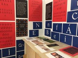 Type specimen. Posters of the alphabet and introduction to Tre Việt typeface in English.